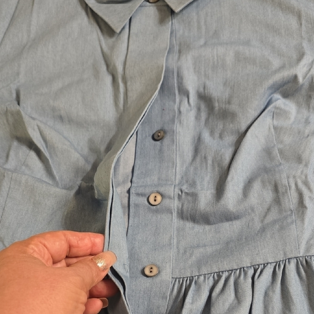 Tyler Boe Blue Pleated Tie Front Sundress - Picture 10 of 14